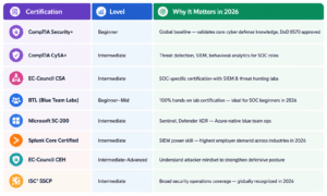 Blue Team Certifications for SOC Analysts